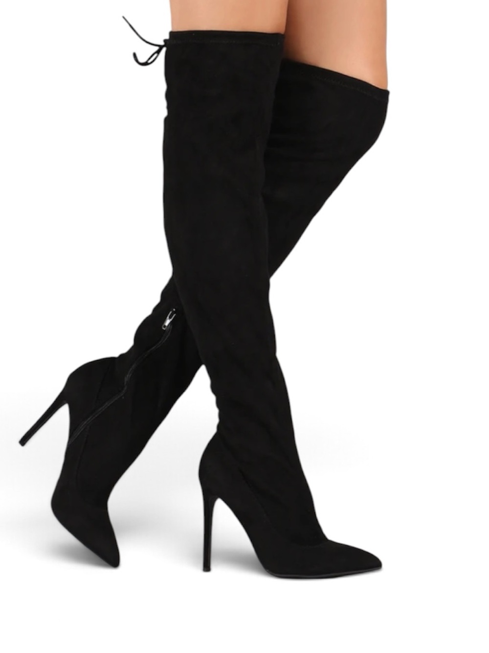 Black Thigh-High Stiletto Boots Size 9M 🖤✨